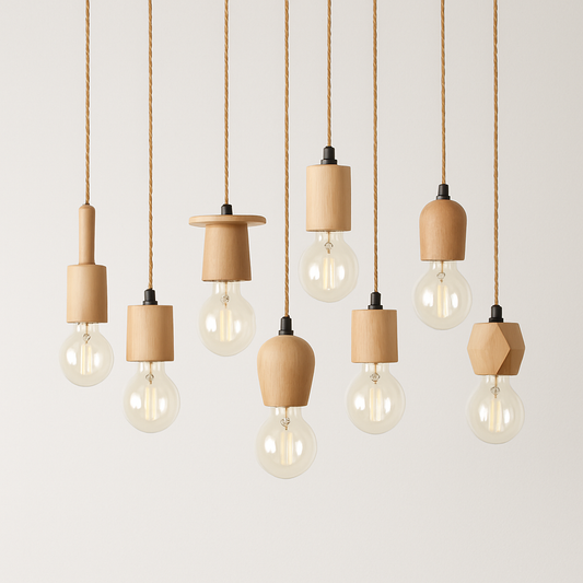 Luminária Pendente Moderno Minimalista Madeira Point