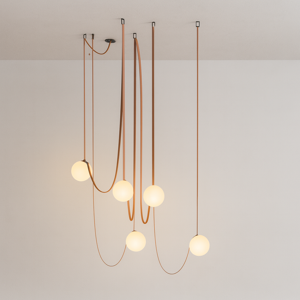Luminária Pendente Moderna Minimalista Globo Vidro Ball Belts