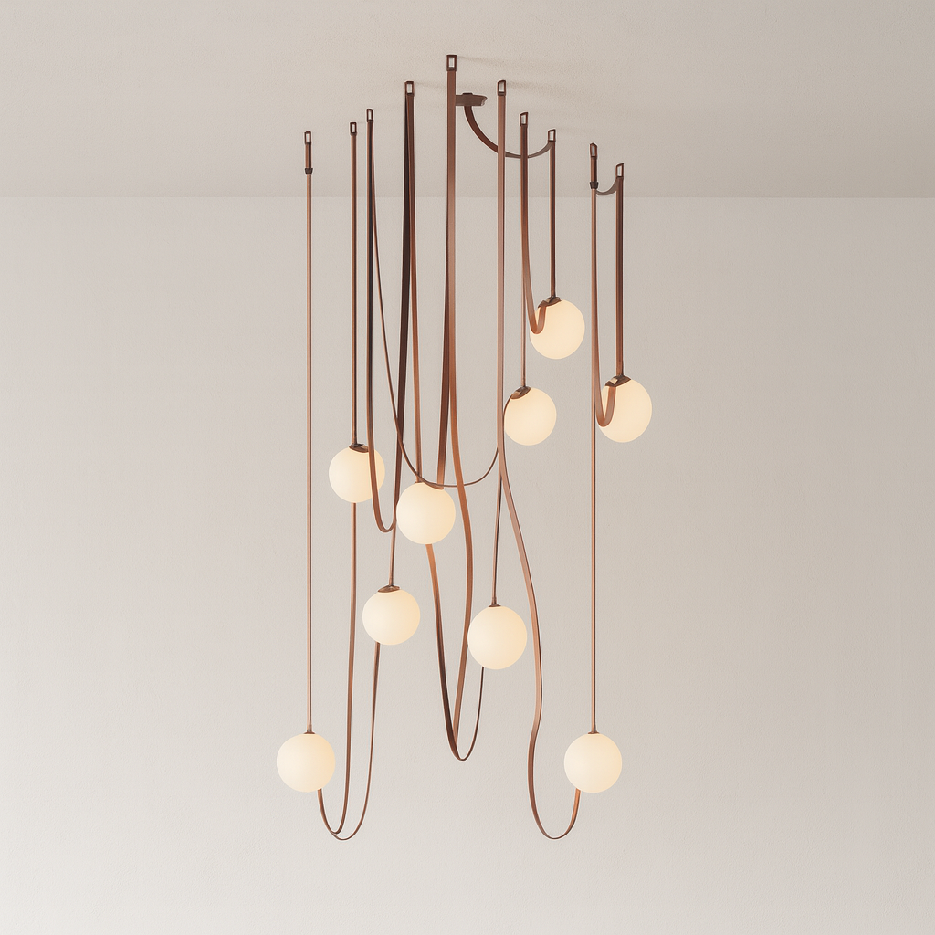 Luminária Pendente Moderna Minimalista Globo Vidro Ball Belts