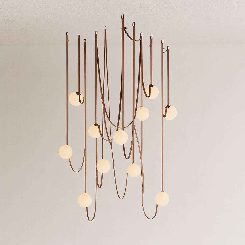 Luminária Pendente Moderna Minimalista Globo Vidro Ball Belts