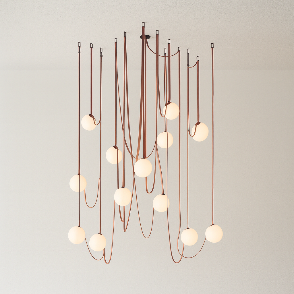 Luminária Pendente Moderna Minimalista Globo Vidro Ball Belts