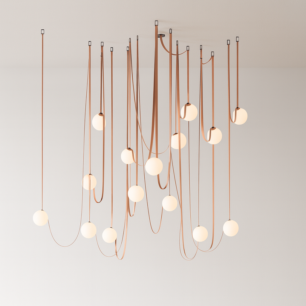 Luminária Pendente Moderna Minimalista Globo Vidro Ball Belts