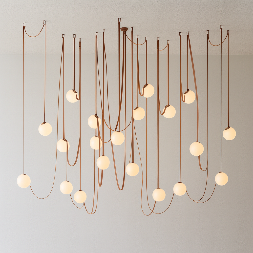 Luminária Pendente Moderna Minimalista Globo Vidro Ball Belts