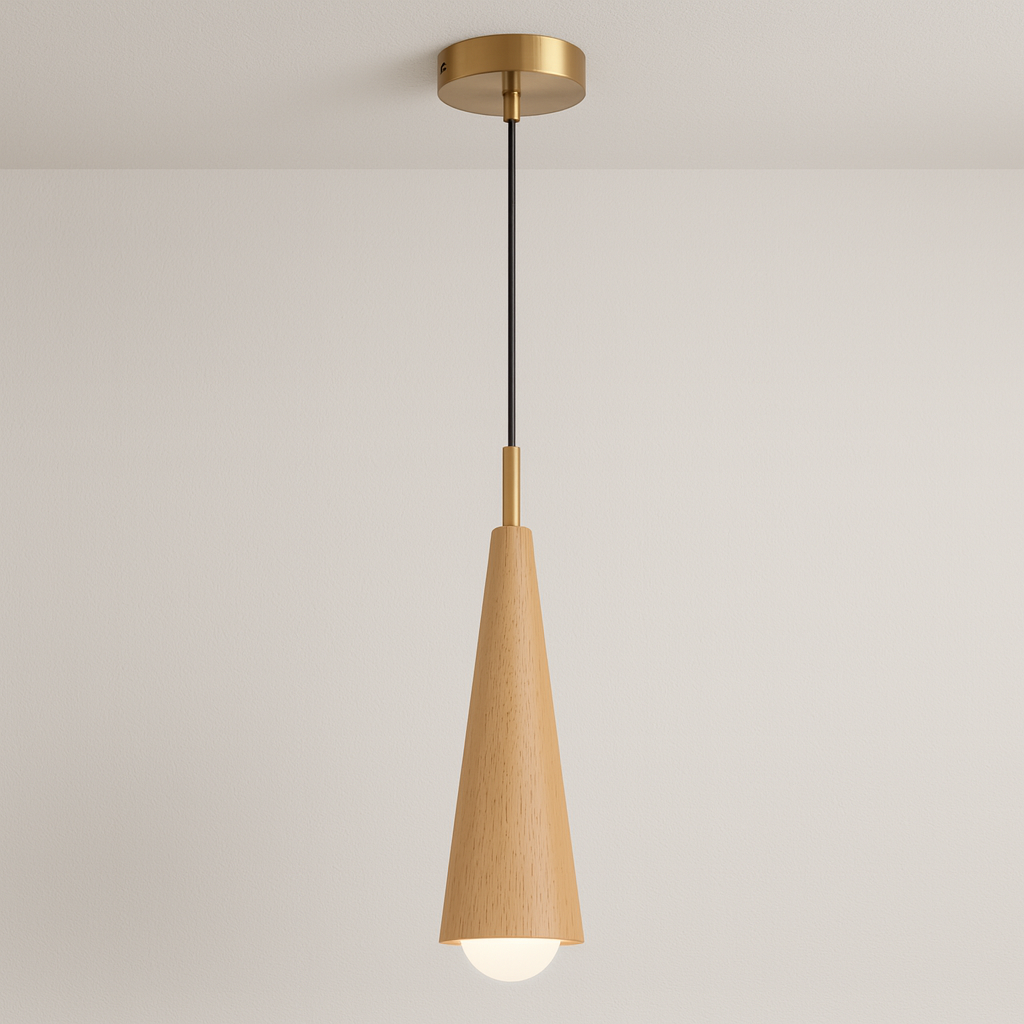 Luminária Pendente Moderna Minimalista Madeira Savanna