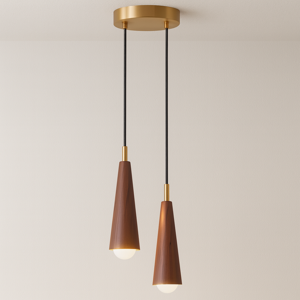 Luminária Pendente Moderna Minimalista Madeira Savanna