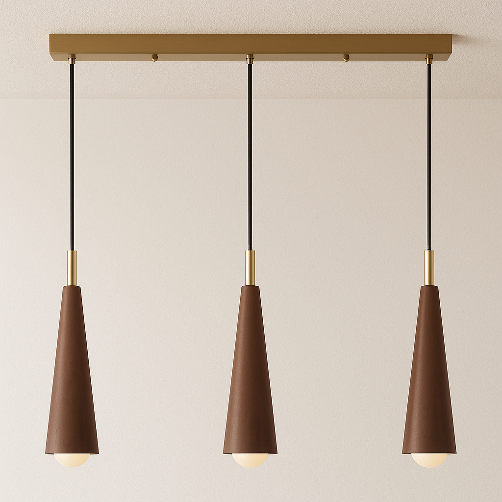 Luminária Pendente Moderna Minimalista Madeira Savanna