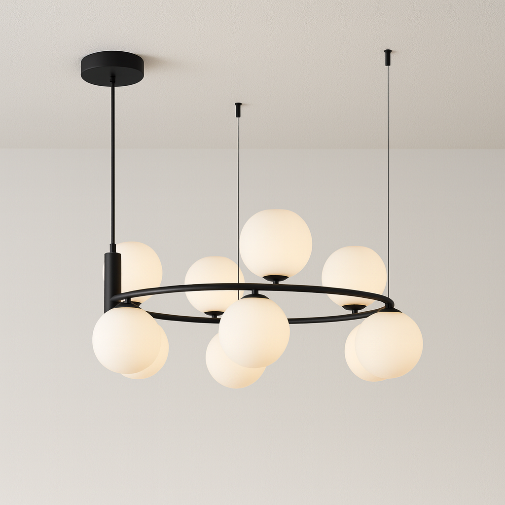 Luminária Pendente Moderna Minimalista Metal Vidro Lunar