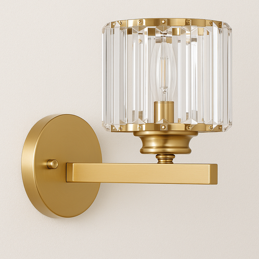 Luminária Arandela Minimalista Vidro Metal Dokka
