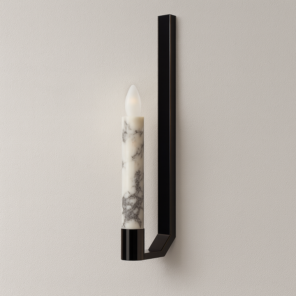 Luminária Arandela Moderno Minimalista Metal Mármore Petra
