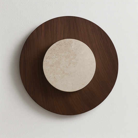 Luminária Arandela Moderna Minimalista LED Travertino Madeira Saare