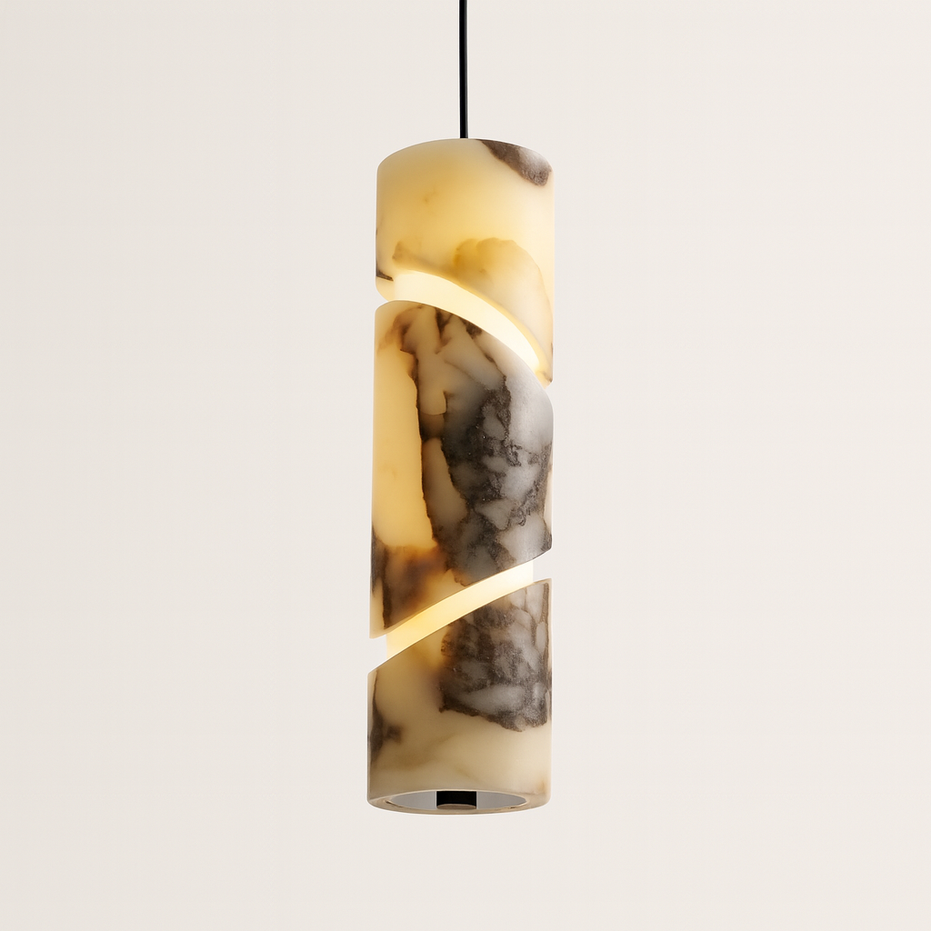 Luminária Pendente Moderna Minimalista LED Mármore Metal Sindi