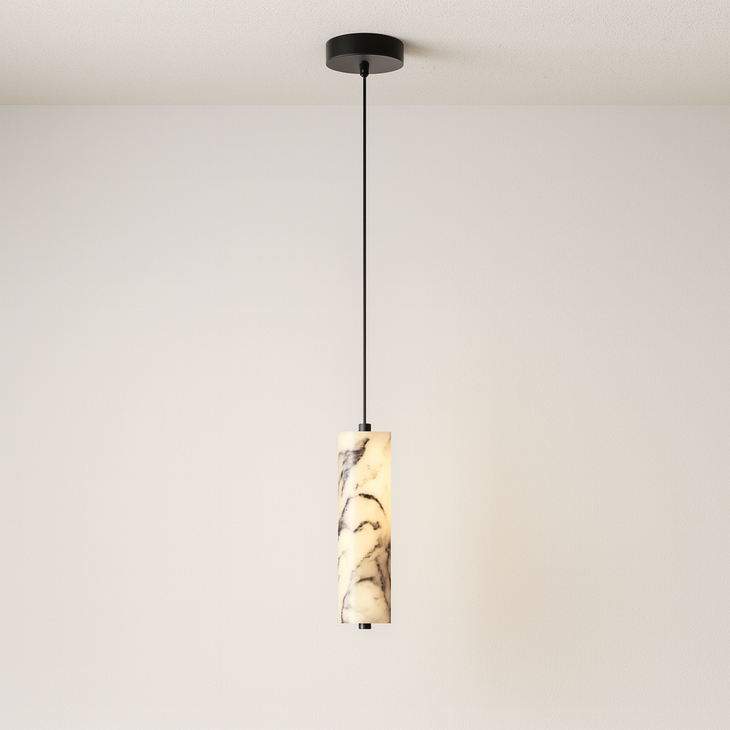 Luminária Pendente Moderna Minimalista LED Mármore Metal Tori