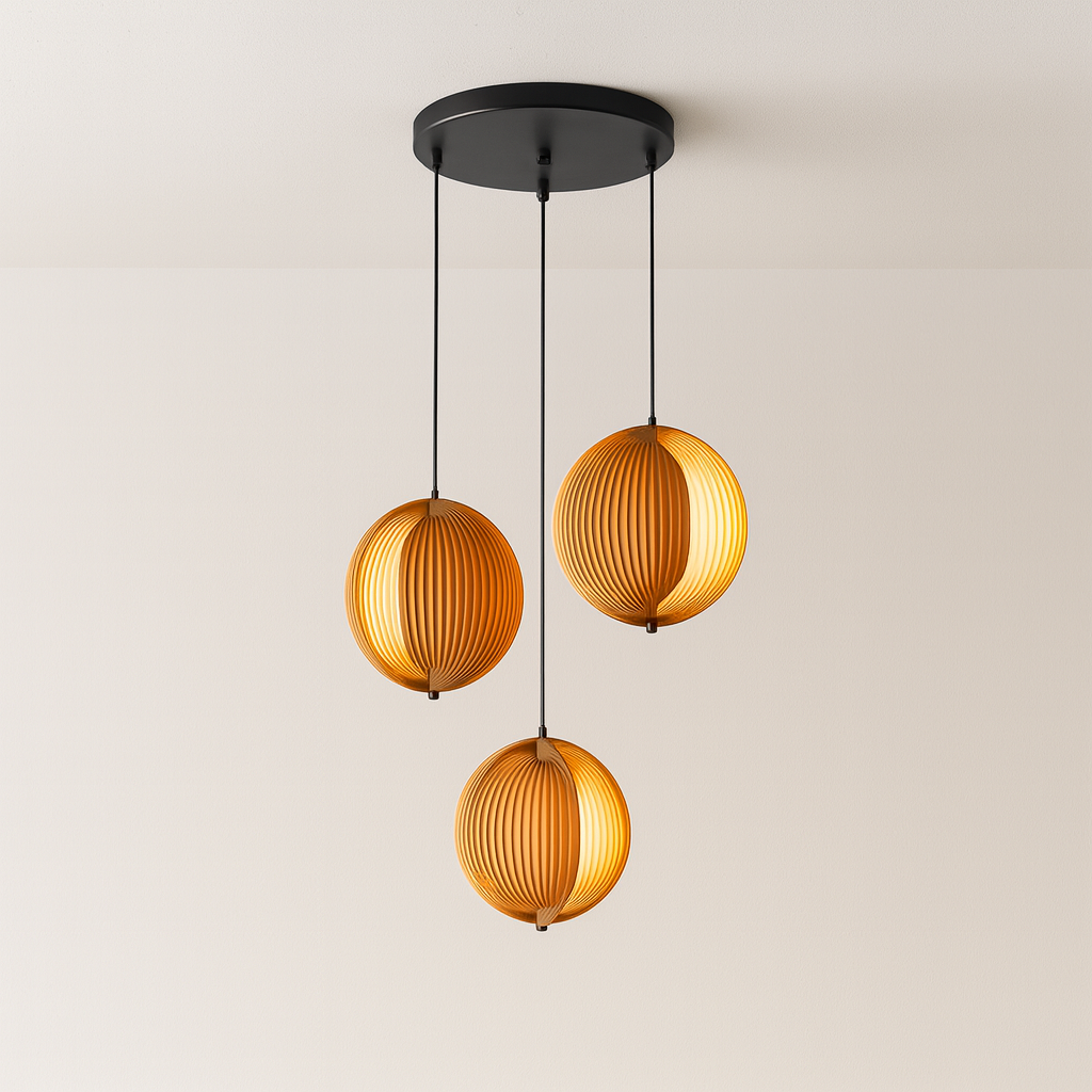 Luminária Pendente Moderna Minimalista Madeira Lium