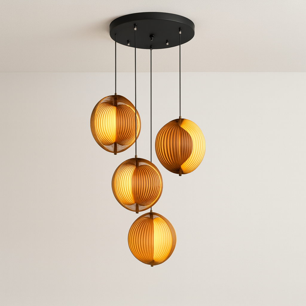 Luminária Pendente Moderna Minimalista Madeira Lium