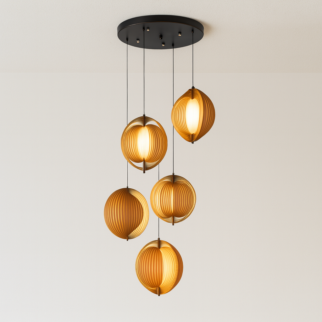 Luminária Pendente Moderna Minimalista Madeira Lium