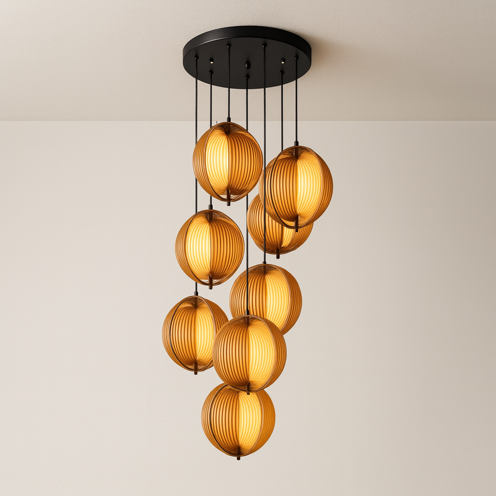 Luminária Pendente Moderna Minimalista Madeira Lium