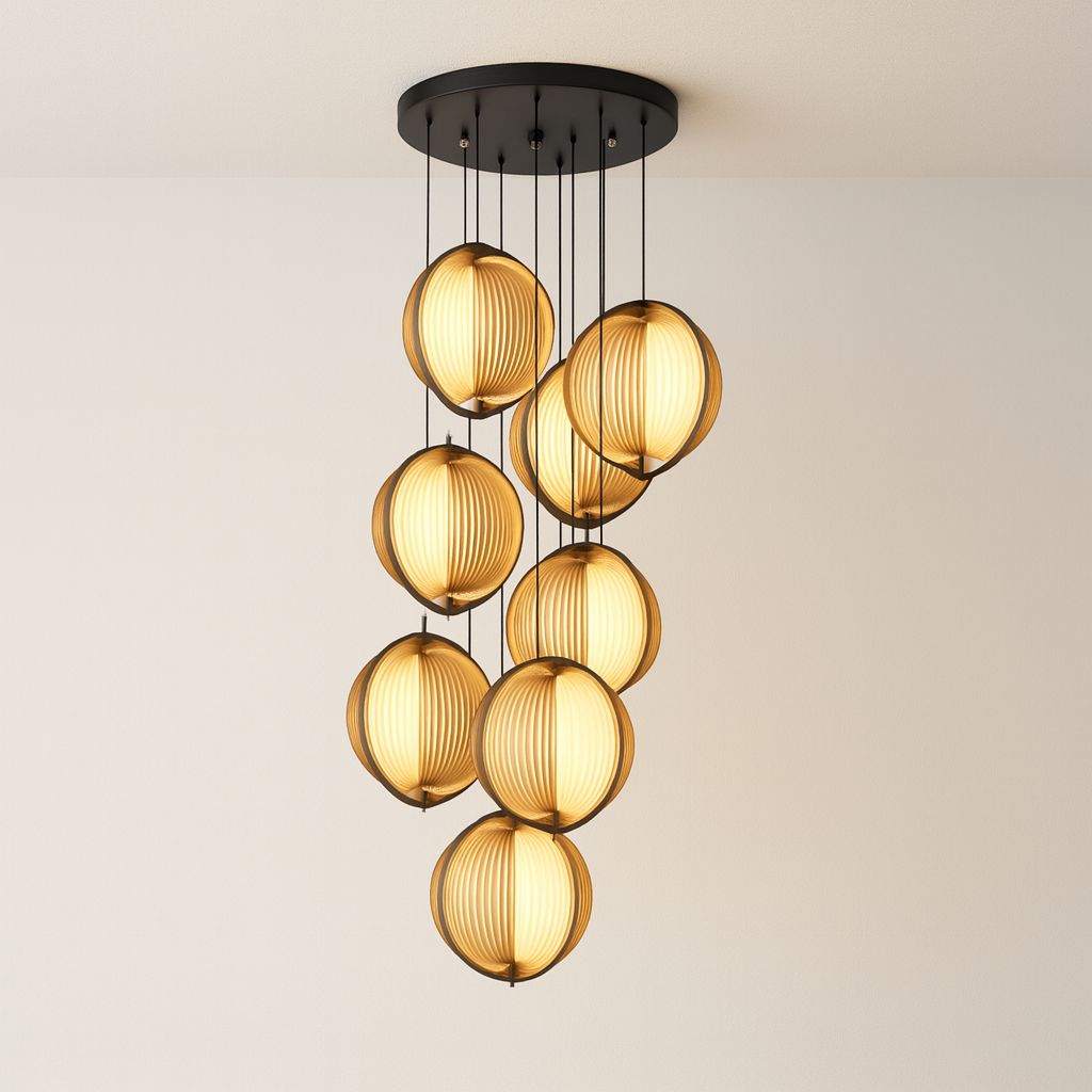 Luminária Pendente Moderna Minimalista Madeira Lium