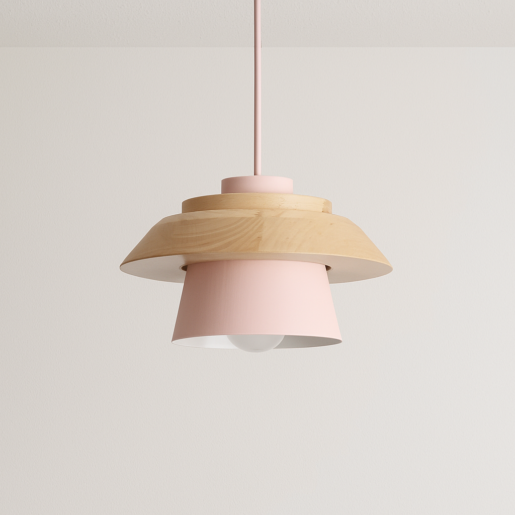 Luminária Pendente Moderna Minimalista Metal Madeira Tanizzo
