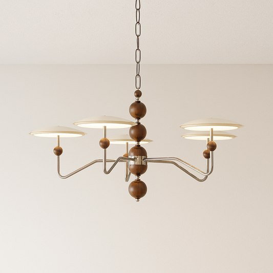 Luminária Pendente Moderna Minimalista LED Metal Madeira Vontage