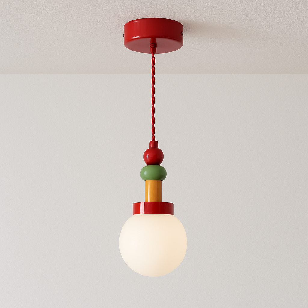  Luminária Pendente Moderna Minimalista Infantil Metal Vidro Ziago
