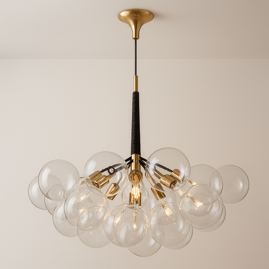 Luminária Pendente Moderno Clássico Globo Bolas Vidro Metal Netun