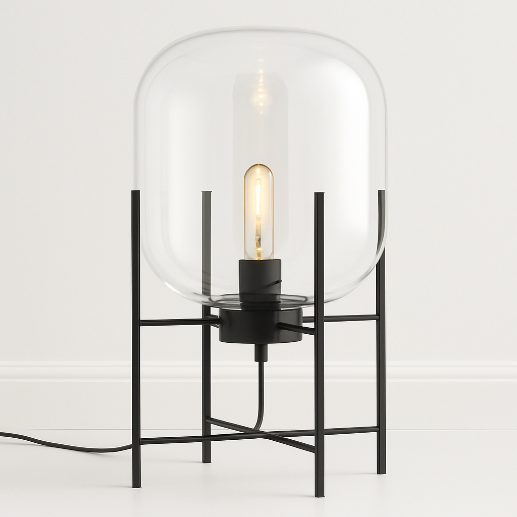 Luminária de Mesa Abajur Moderna Minimalista Vidro Bloom