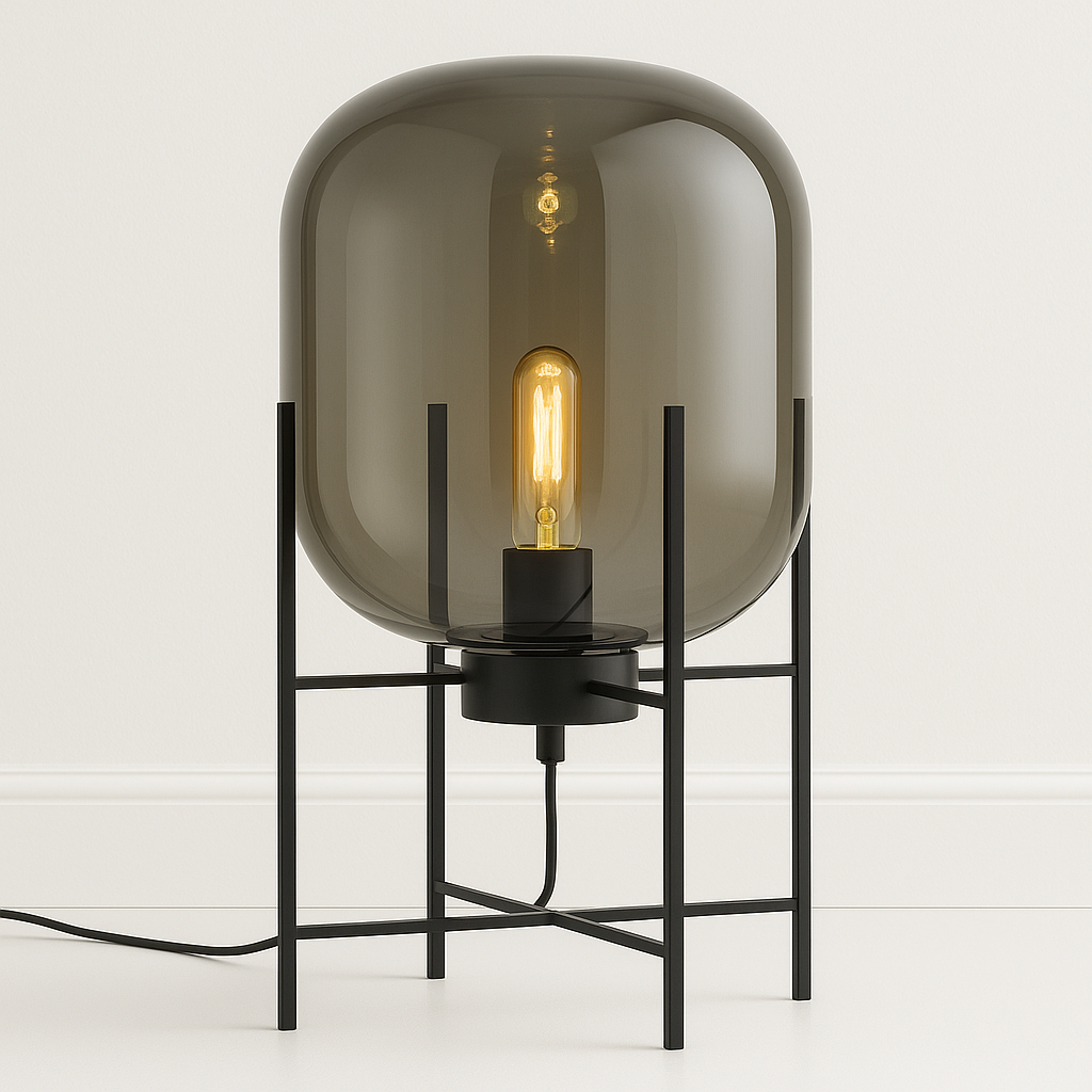 Luminária de Mesa Abajur Moderna Minimalista Vidro Bloom