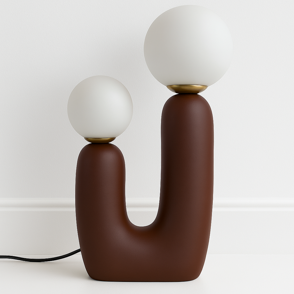 Luminária de Mesa Moderna Minimalista Globo Vidro Orgânica Paint