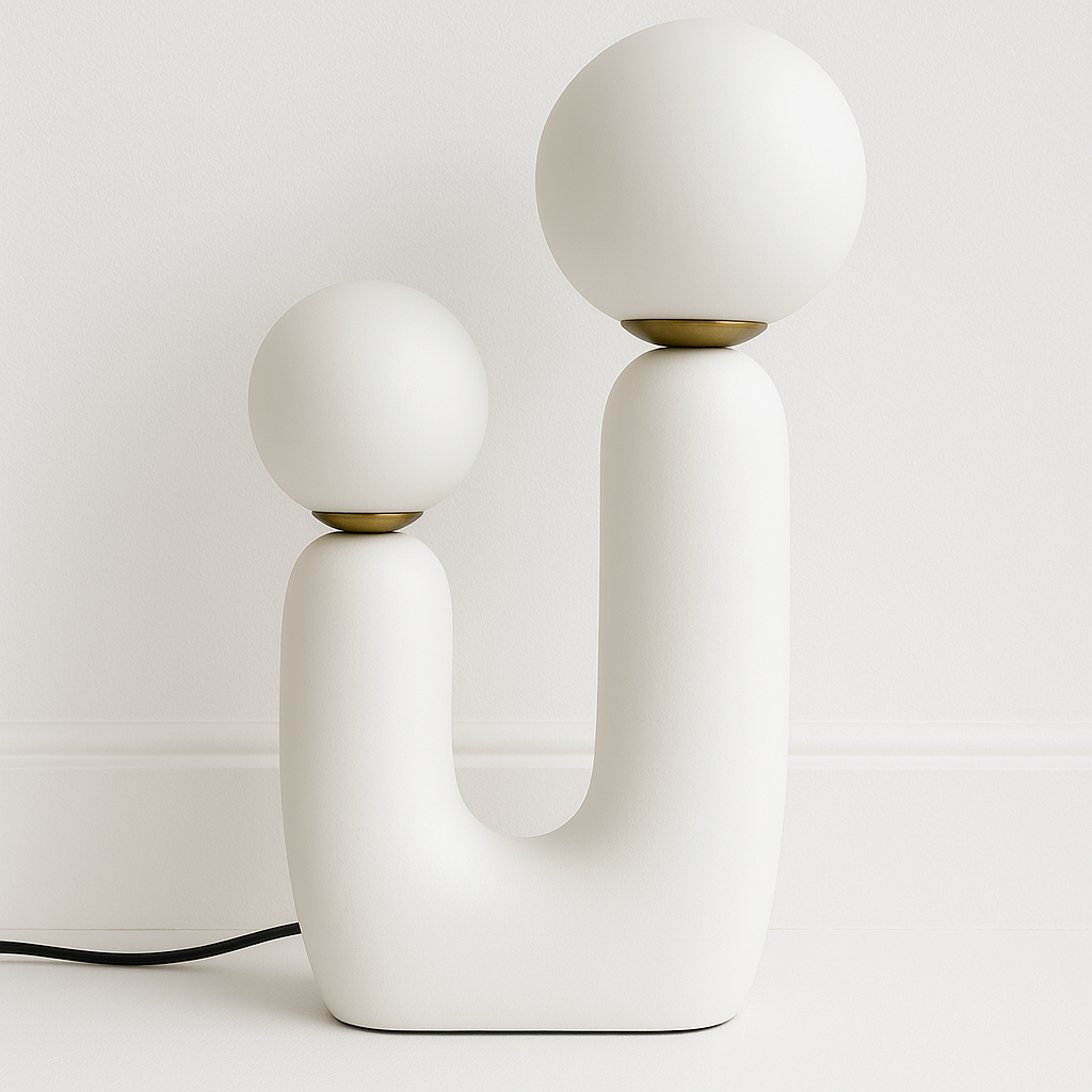 Luminária de Mesa Moderna Minimalista Globo Vidro Orgânica Paint