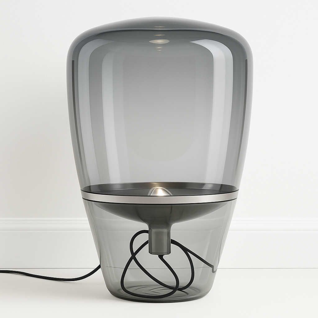 Luminária de Mesa Abajur Moderna Minimalista Vidro Kemp