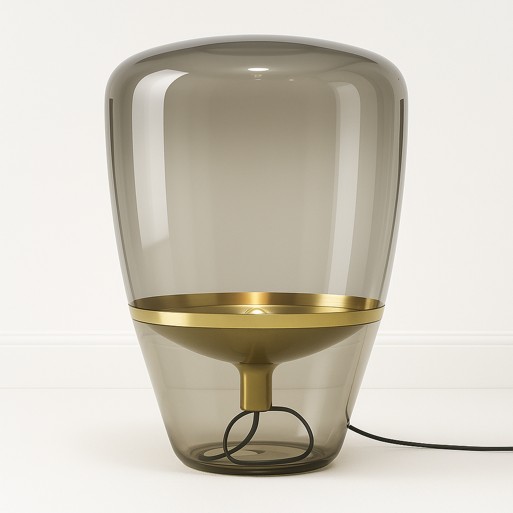 Luminária de Mesa Abajur Moderna Minimalista Vidro Kemp