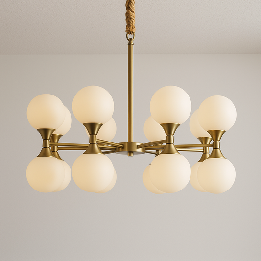Luminária Pendente Moderno Globos de Vidro Fosco Mean