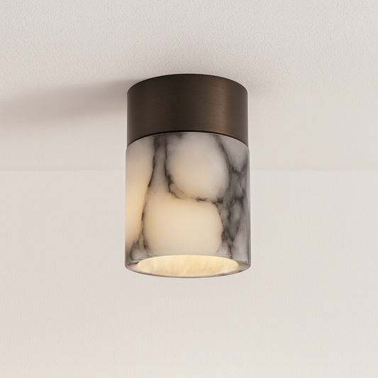 Luminária Plafon Moderna Minimalista LED Mármore Metal Lihula