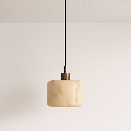 Luminária Pendente Moderna Minimalista Mármore Metal Varbla