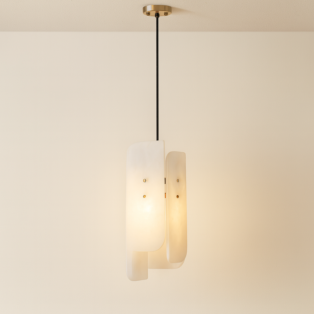 Luminária Pendente Moderna Minimalista Mármore Metal Audru
