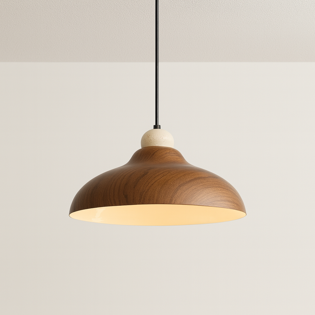 Luminária Pendente Moderna Minimalista Travertino Metal Nindirí