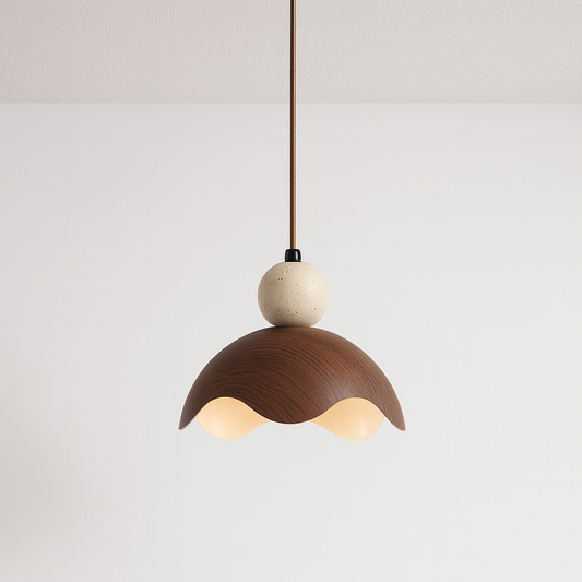 Luminária Pendente Moderna Minimalista Travertino Metal Nindirí