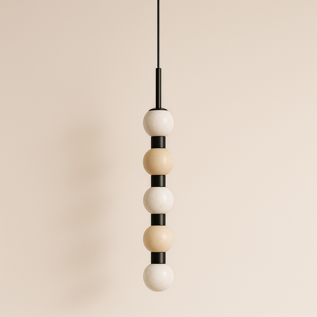 Luminária Pendente Moderna Minimalista LED Mármore Metal Masat
