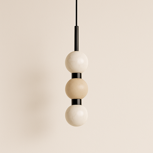 Luminária Pendente Moderna Minimalista LED Mármore Metal Masat