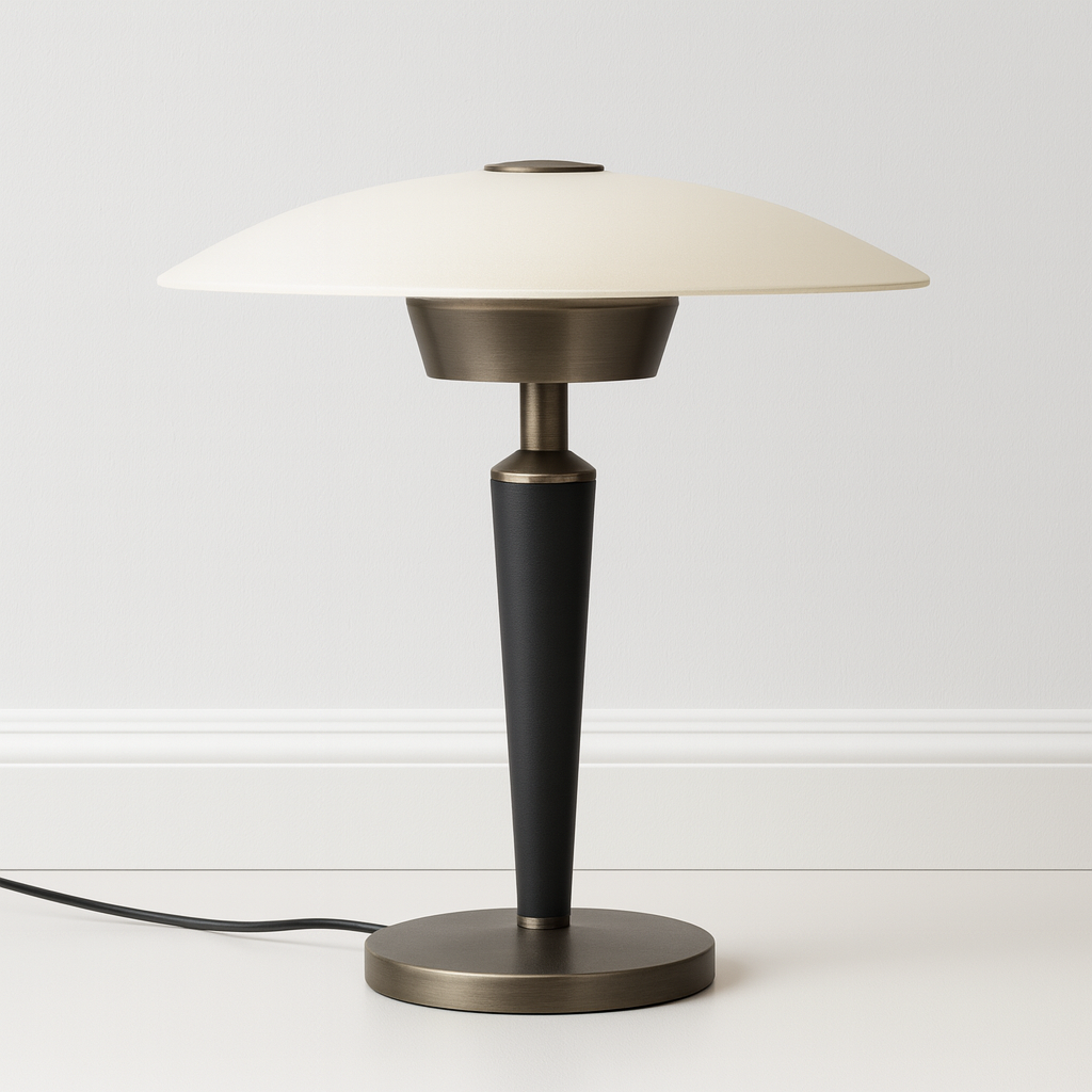 Luminária Abajur Moderna Minimalista Touch Metal Vidro Kukra