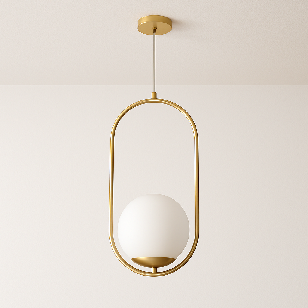 Luminária Pendente Moderno Minimalista Metal Globo Vidro Bow
