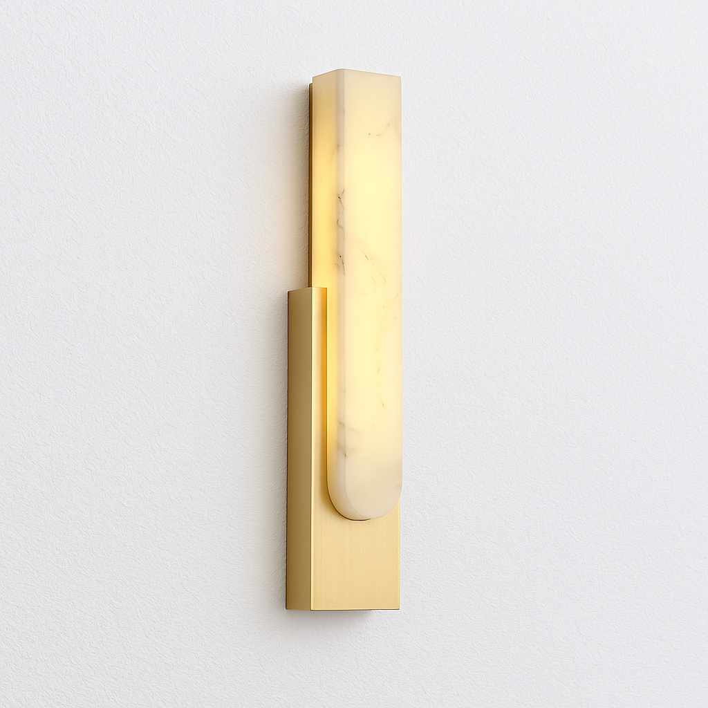 Luminária Arandela Moderna Minimalista LED Mármore Metal Lazerd