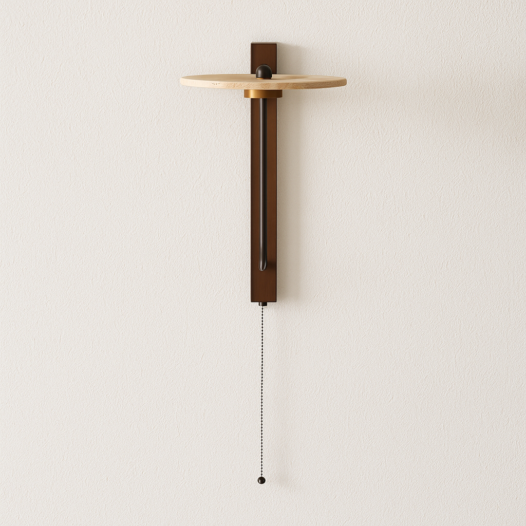 Luminária Arandela Moderna Minimalista LED Madeira Mármore Travertino Coelli
