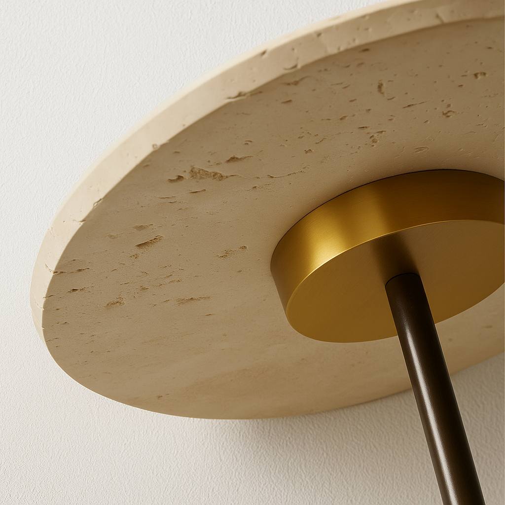 Luminária Arandela Moderna Minimalista LED Madeira Mármore Travertino Coelli