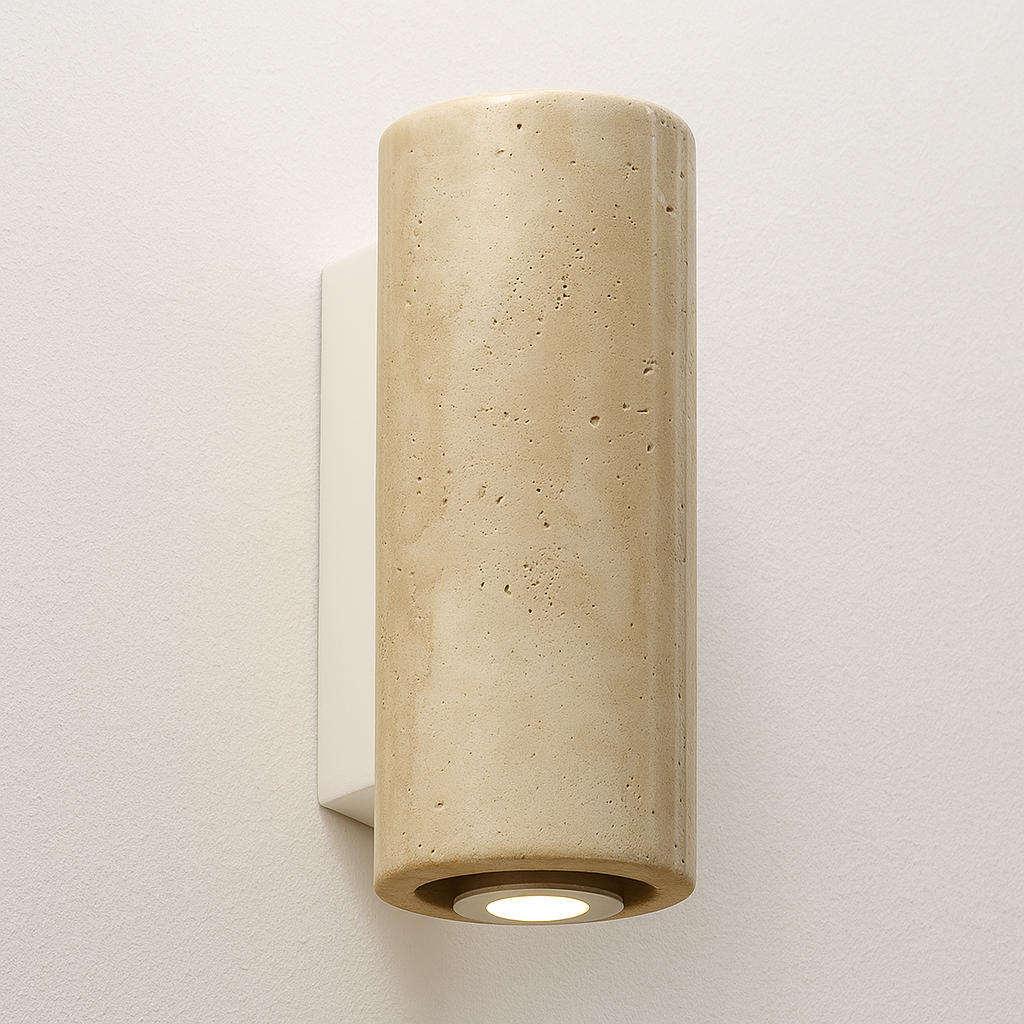 Luminária Arandela Moderna Minimalista Mármore Travertino LED Mary