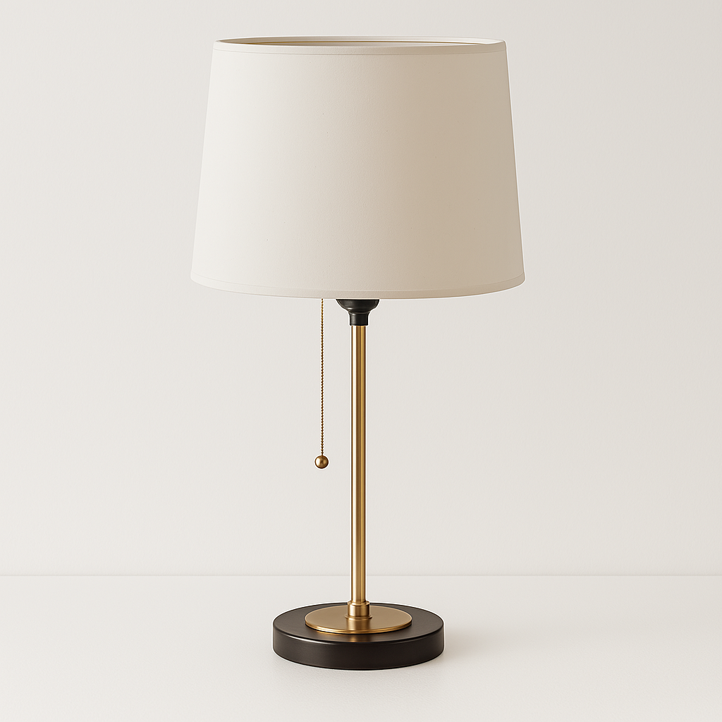 Luminária de Mesa Moderna Minimalista Madeira Metal Cúpula Lyra