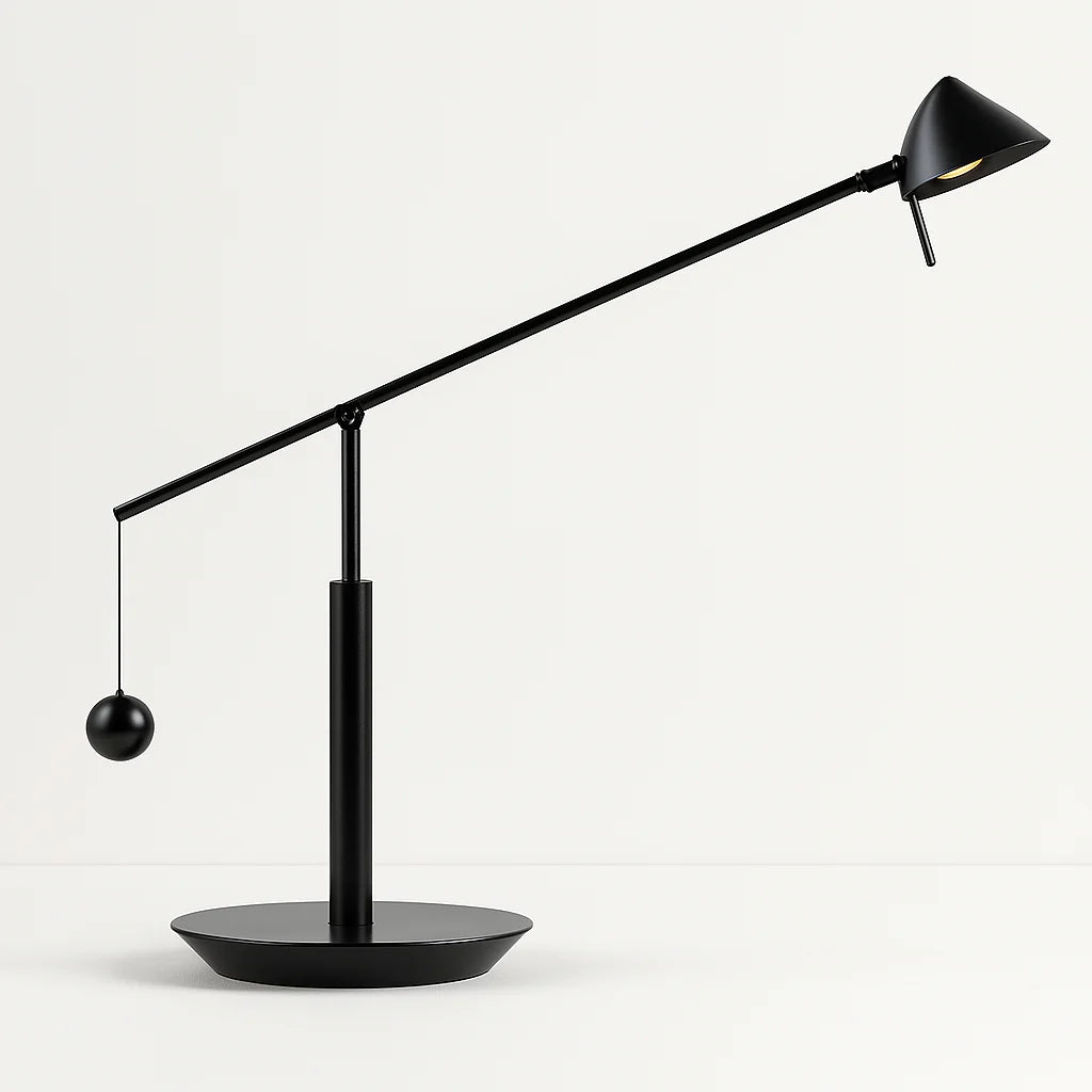 Luminária de Mesa Abajur Moderna Minimalista LED Metal Preto Flux