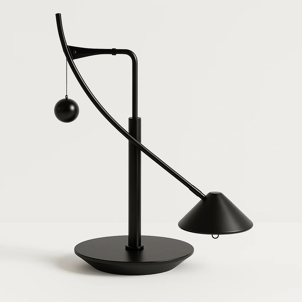 Luminária de Mesa Abajur Moderna Minimalista LED Metal Preto Flux