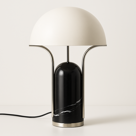 Luminária de Mesa Moderna Minimalista Metal Mármore Sage