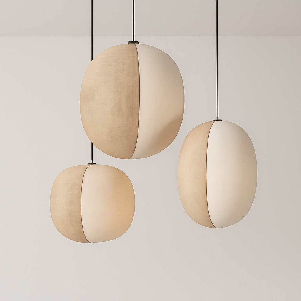 Luminária Pendente Moderna Minimalista LED Tecido Miralum